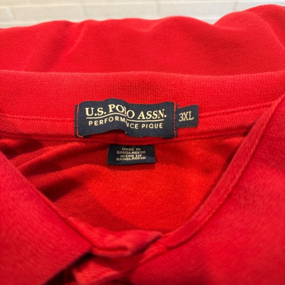 U.S. Polo Assn. Men's Red Performance Pique Polo Shirt 3XL - Picture 3 of 6